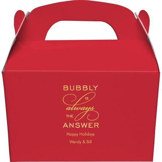 Bubbly is the Answer Gable Favor Boxes