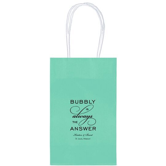 Bubbly is the Answer Medium Twisted Handled Bags