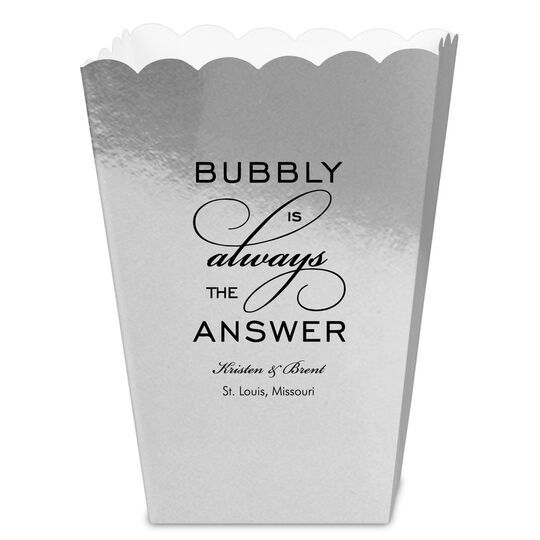 Bubbly is the Answer Mini Popcorn Boxes