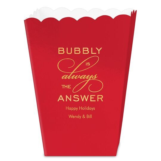 Bubbly is the Answer Mini Popcorn Boxes