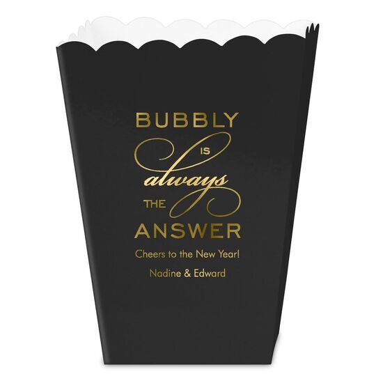 Bubbly is the Answer Mini Popcorn Boxes