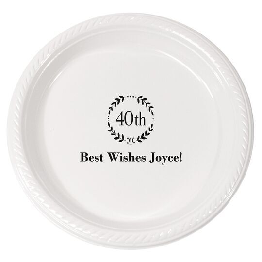 40th Wreath Plastic Plates