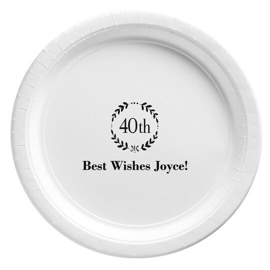 40th Wreath Paper Plates