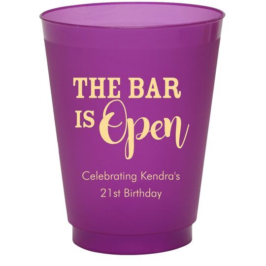 The Bar is Open Colored Shatterproof Cups