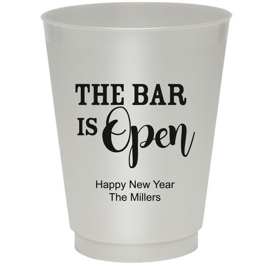 The Bar is Open Colored Shatterproof Cups