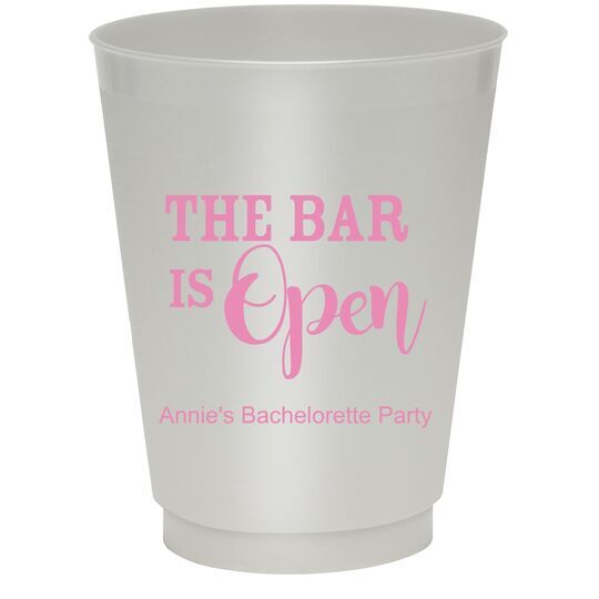 The Bar is Open Colored Shatterproof Cups