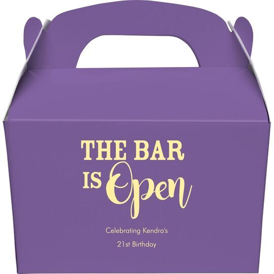 The Bar is Open Gable Favor Boxes