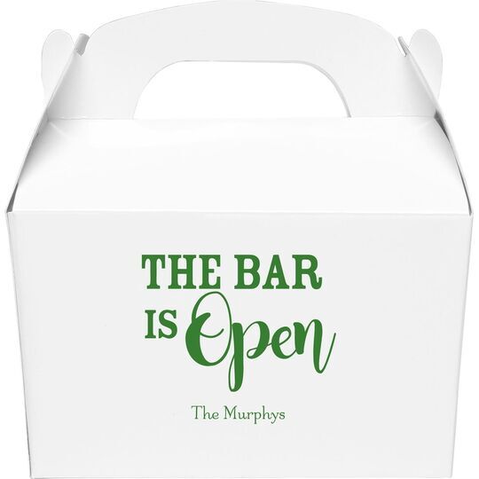 The Bar is Open Gable Favor Boxes