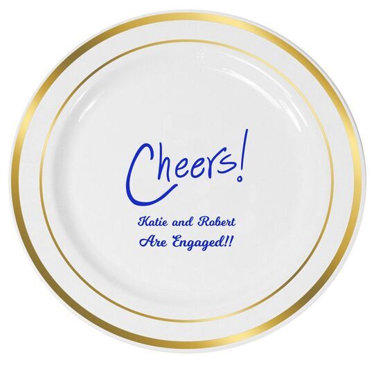 Fun Cheers Premium Banded Plastic Plates