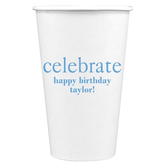 Big Word Celebrate Paper Coffee Cups