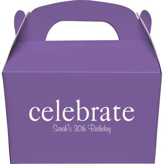 Big Word Celebrate Gable Favor Boxes