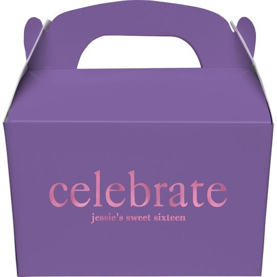 Big Word Celebrate Gable Favor Boxes