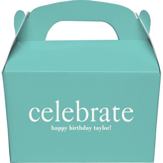 Big Word Celebrate Gable Favor Boxes