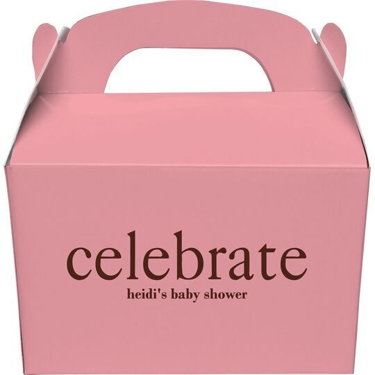 Big Word Celebrate Gable Favor Boxes