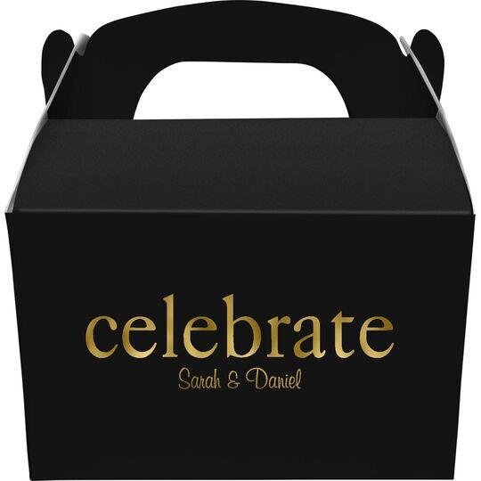 Big Word Celebrate Gable Favor Boxes