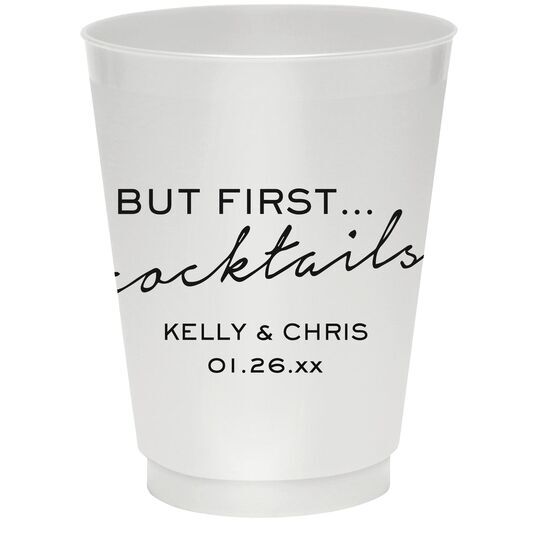 But First Cocktails Colored Shatterproof Cups