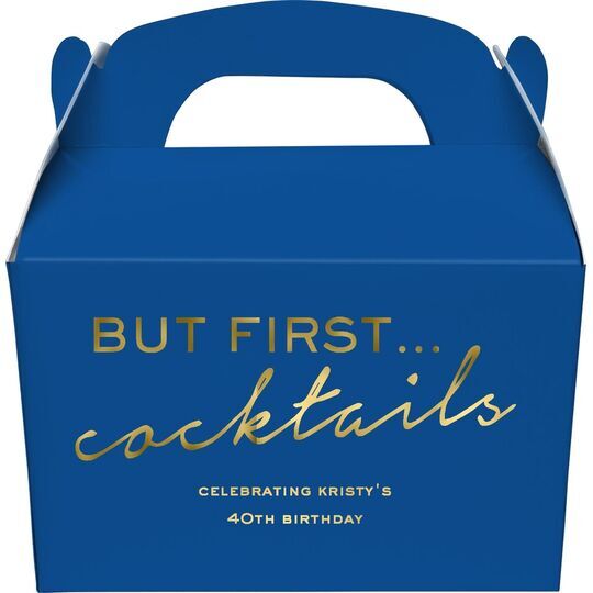 But First Cocktails Gable Favor Boxes