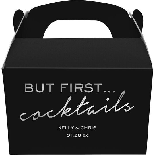 But First Cocktails Gable Favor Boxes