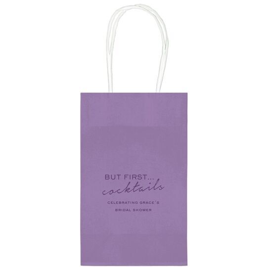 But First Cocktails Medium Twisted Handled Bags