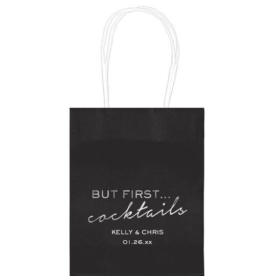 But First Cocktails Mini Twisted Handled Bags