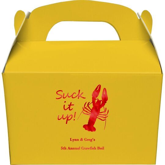 Crawfish Suck It Up Gable Favor Boxes