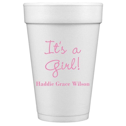 Sweet Baby Girl Styrofoam Cups