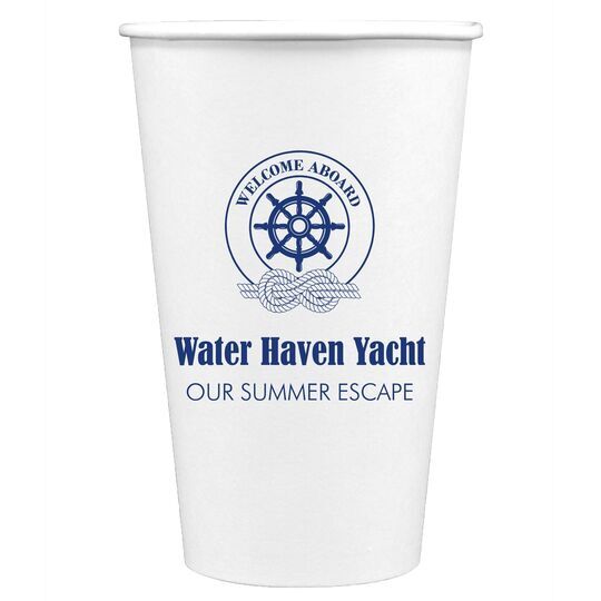 Welcome Aboard Wheel Paper Coffee Cups