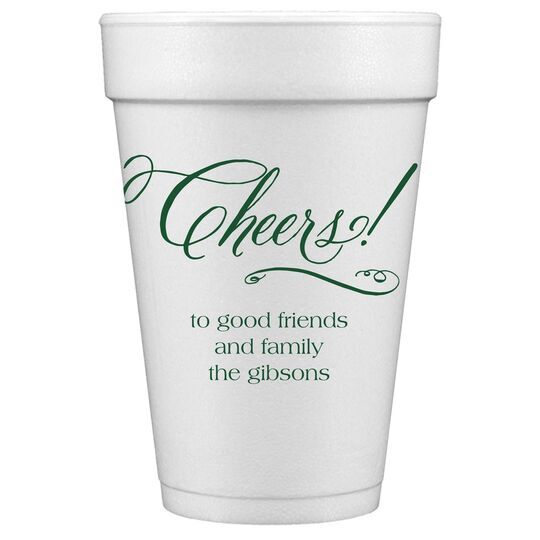 Elegant Cheers Styrofoam Cups