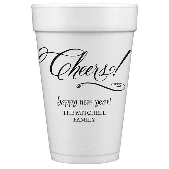 Elegant Cheers Styrofoam Cups