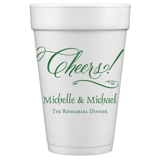 Elegant Cheers Styrofoam Cups