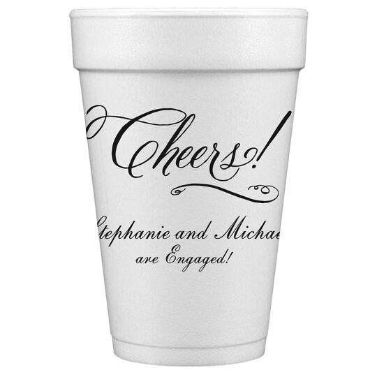 Elegant Cheers Styrofoam Cups