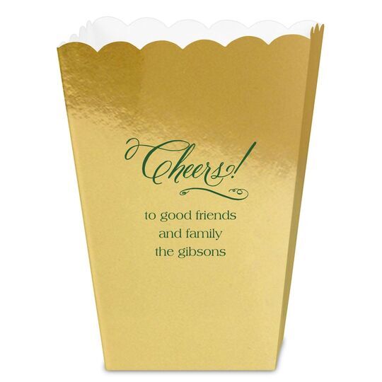 Elegant Cheers Mini Popcorn Boxes
