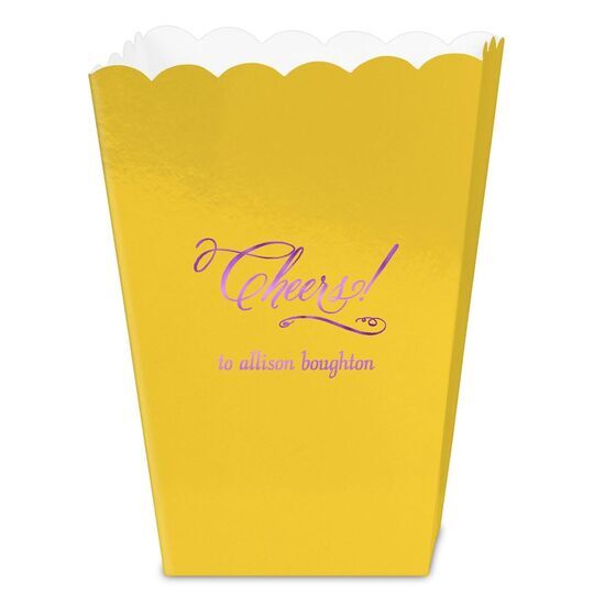 Elegant Cheers Mini Popcorn Boxes