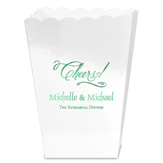 Elegant Cheers Mini Popcorn Boxes