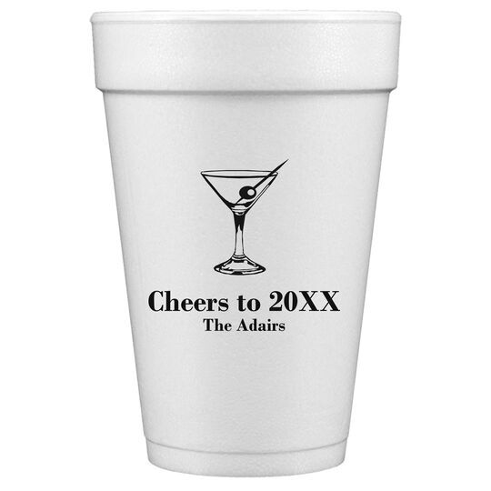 Martini Party Styrofoam Cups