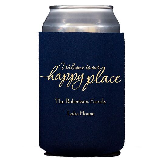 Welcome to Our Happy Place Collapsible Huggers