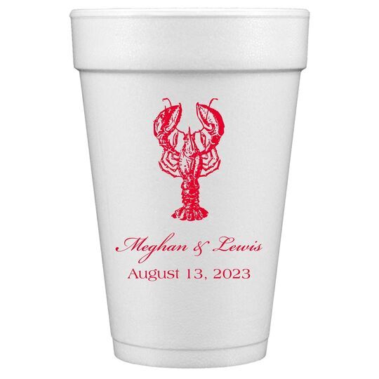 Lobster Styrofoam Cups