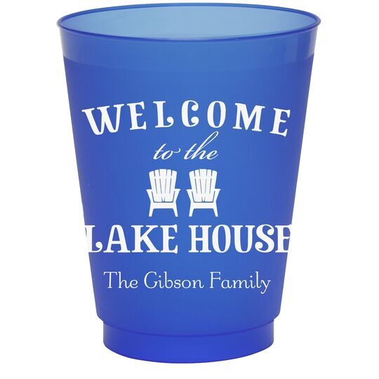 Welcome to the Lake House Colored Shatterproof Cups