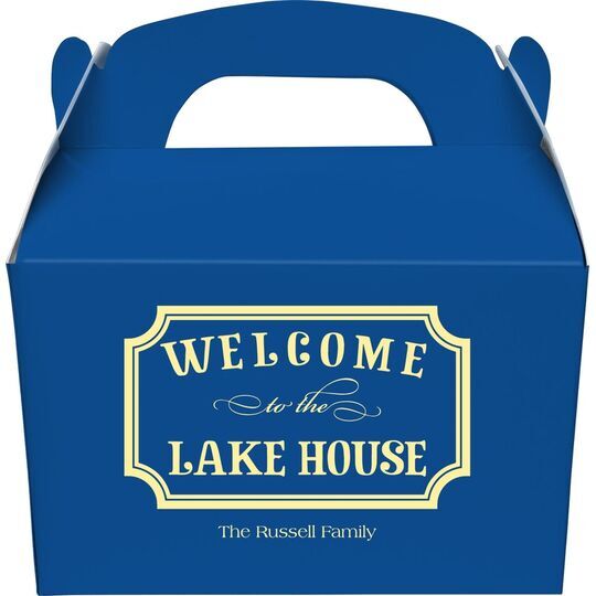 Welcome to the Lake House Sign Gable Favor Boxes