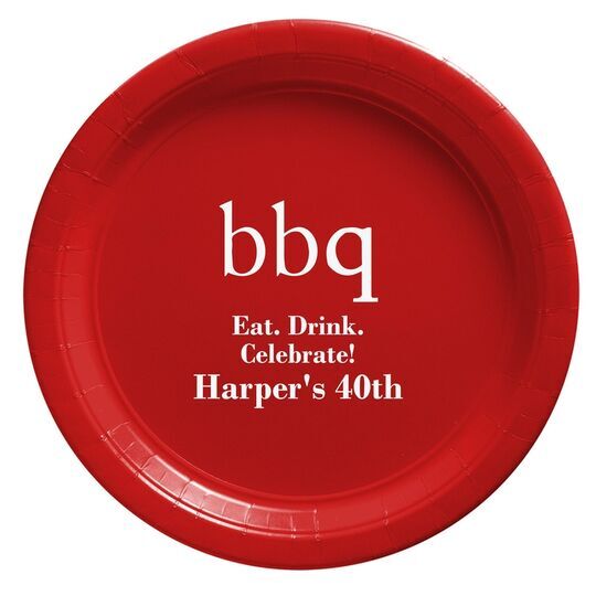 Big Word BBQ Paper Plates