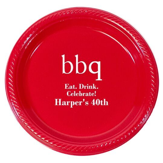 Big Word BBQ Plastic Plates