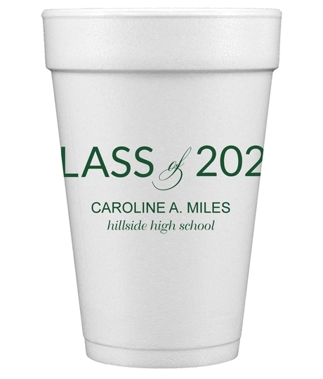 Bold Class of Graduation Styrofoam Cups