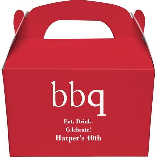 Big Word BBQ Gable Favor Boxes