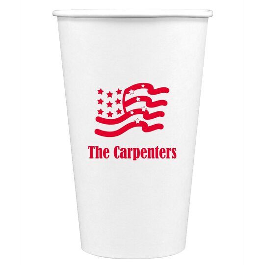 American Flag Paper Coffee Cups