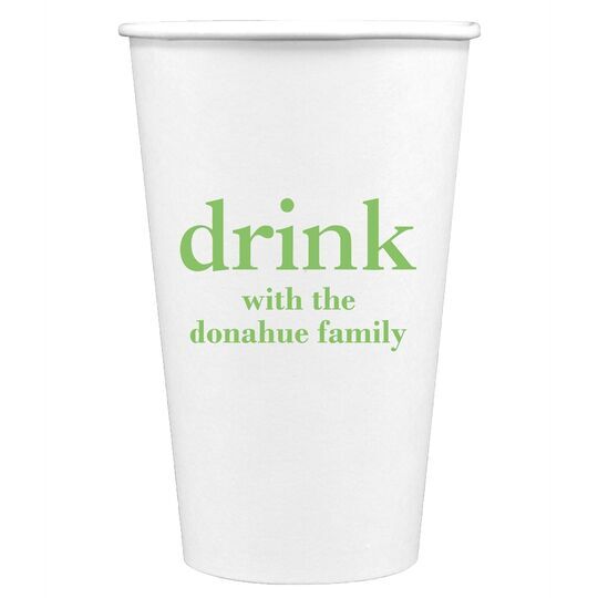 Big Word Drink Paper Coffee Cups