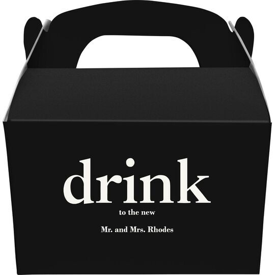 Big Word Drink Gable Favor Boxes