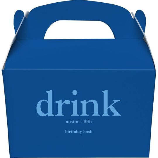 Big Word Drink Gable Favor Boxes