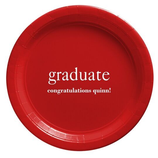 Big Word Graduate Paper Plates