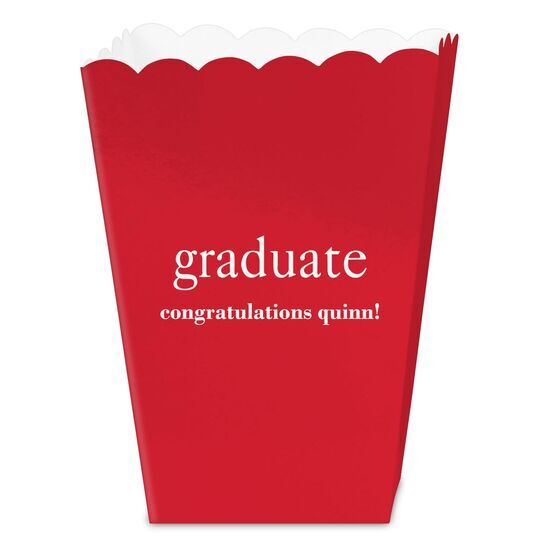 Big Word Graduate Mini Popcorn Boxes