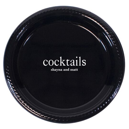 Big Word Cocktails Plastic Plates